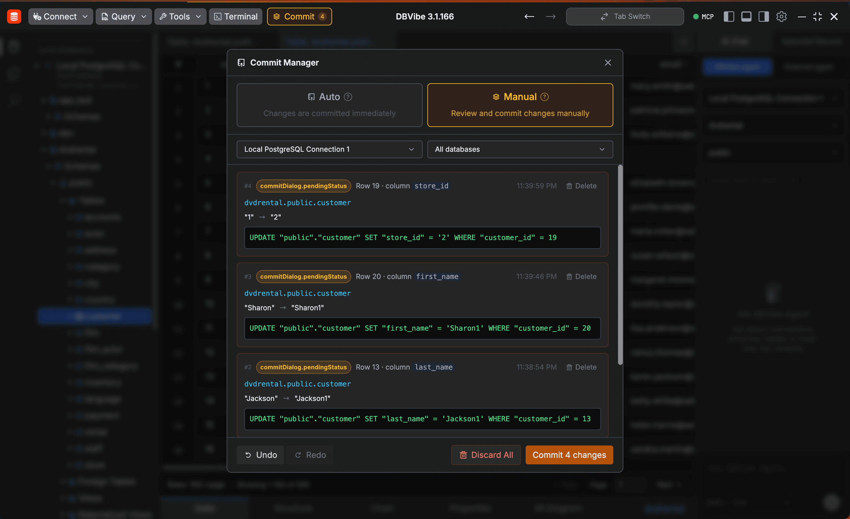 Batch commit screenshot